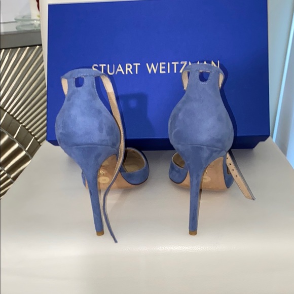 4 inch Stuart Weitzman Women's Blue Heels - Picture 3 of 4